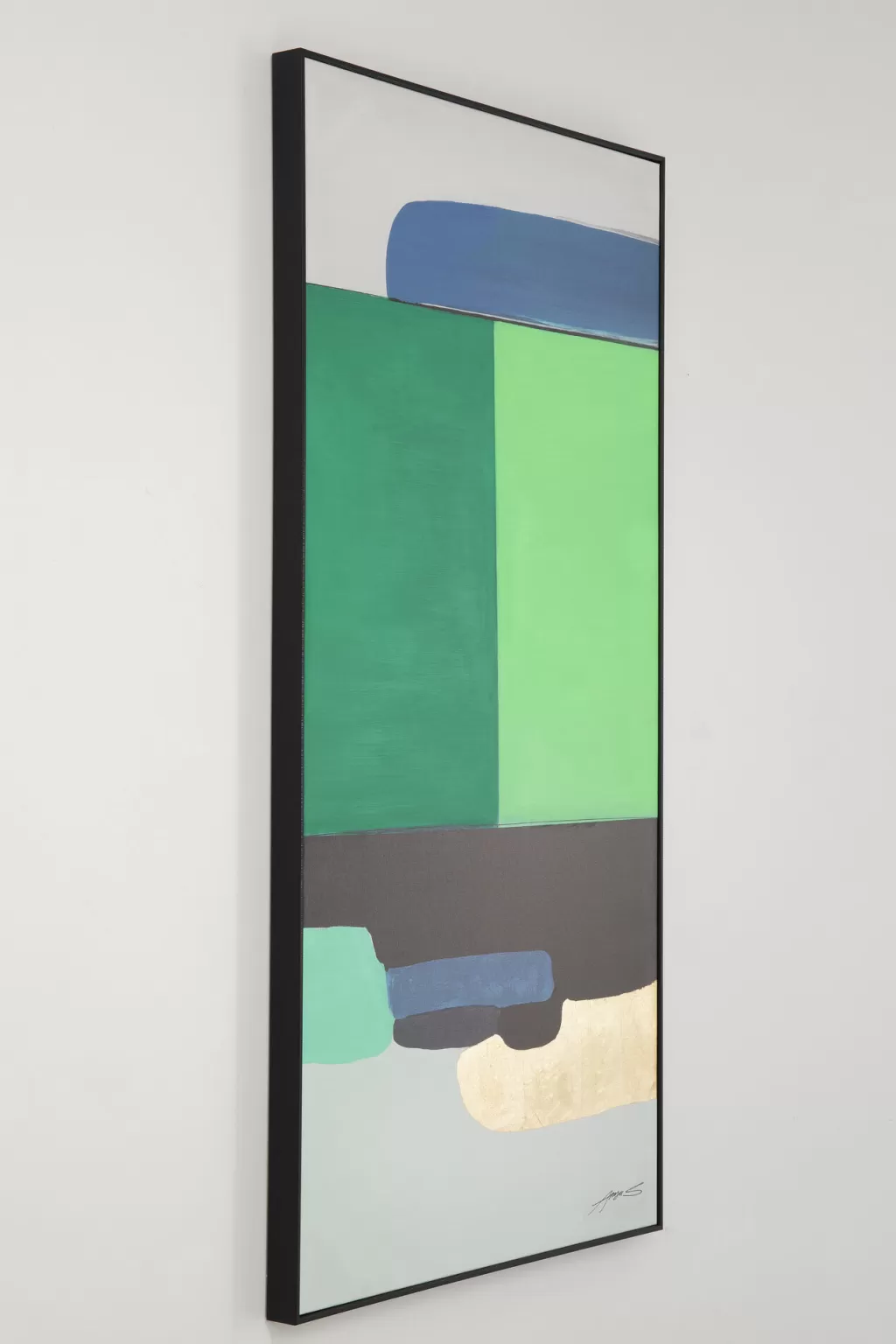 Taulut>KARE Design Abstract Shapes Kehystetty Taulu, Vihreä 73x143cm