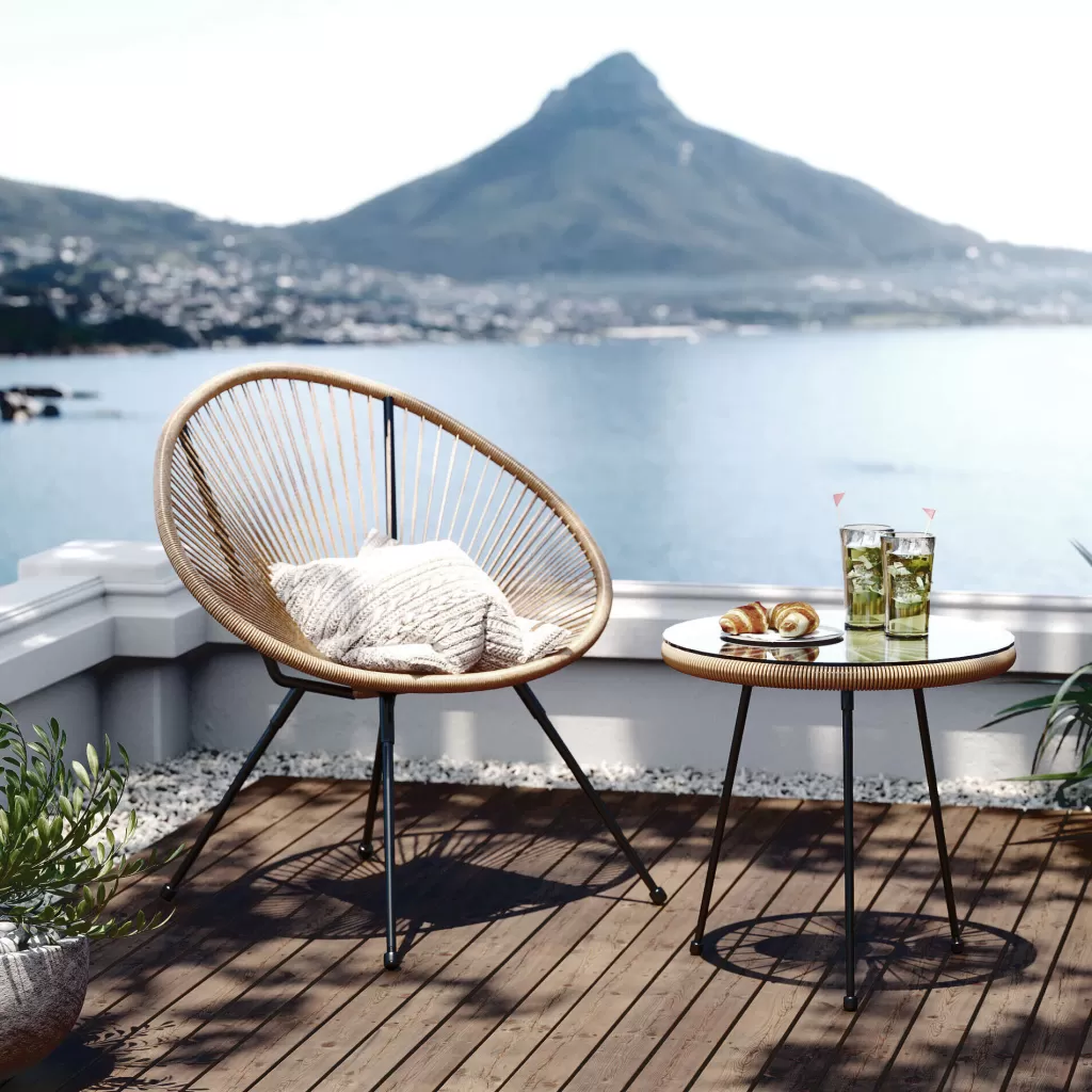Sohvapöydät | Olohuone>KARE Design Acapulco Pöytä Ja Tuoli Nature (2/osaa)