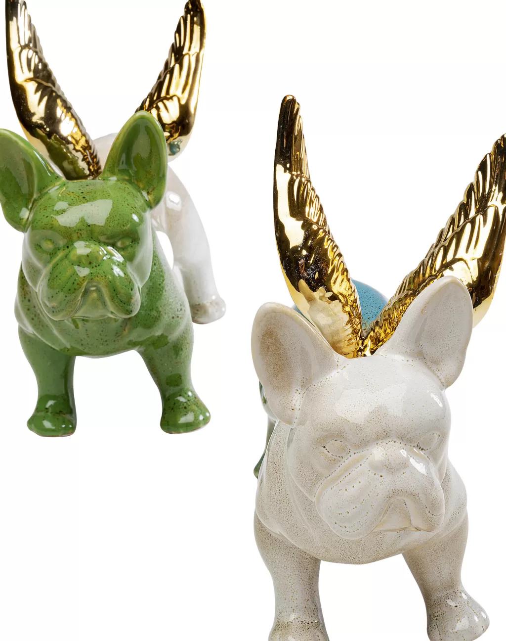 Koriste-Esineet>KARE Design Angel Wings Dog - Enkelikoira Koriste-esine, Vihreä Ja Sininen 2-setti