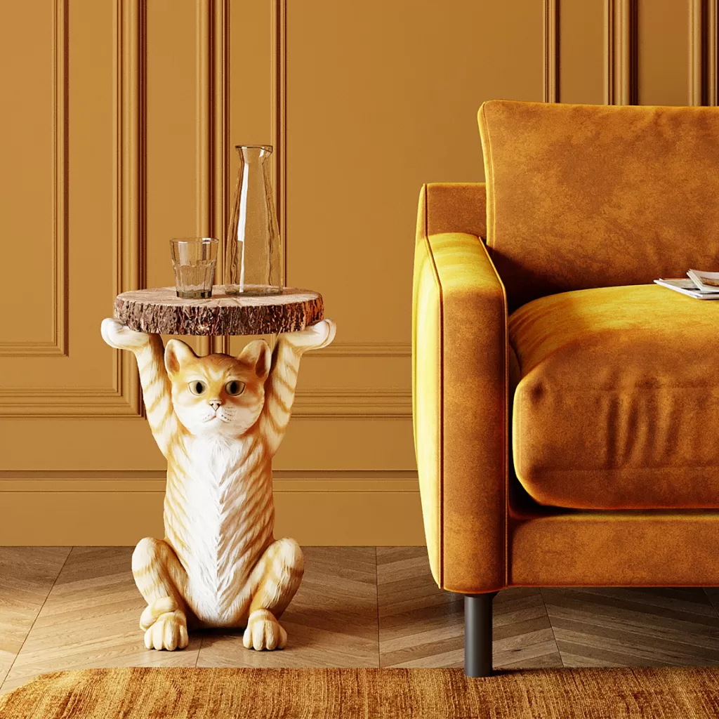 Sohvapöydät | Olohuone>KARE Design Animal Ms Cat Kissa Sivupöytä Ø33cm