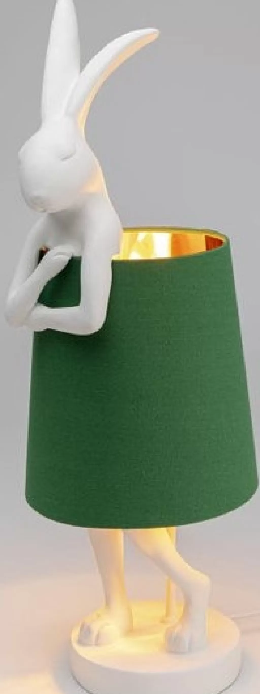 Pöytävalaisimet>KARE Design Animal Rabbit Pupu Pöytävalaisin, Pupulamppu, Valkoinen/vihreä 68cm