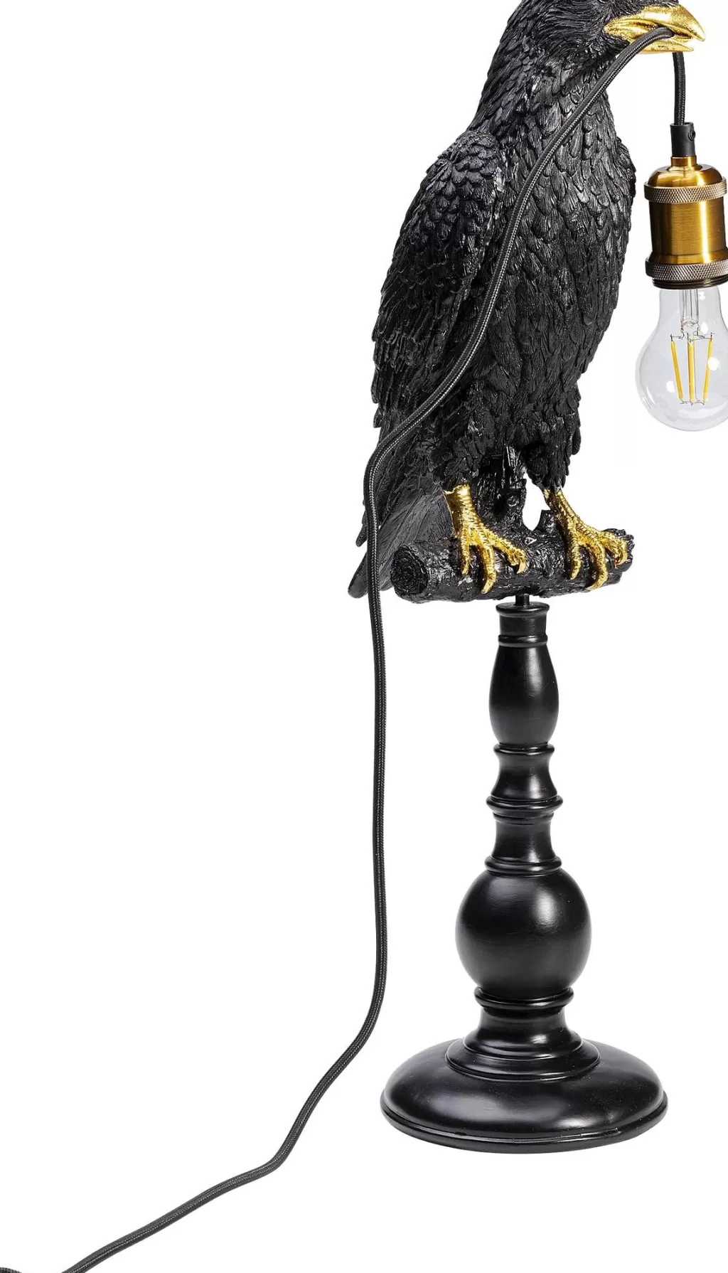 Pöytävalaisimet>KARE Design Animal Sitting Crow Varis Pöytävalaisin, Matta Musta 61cm