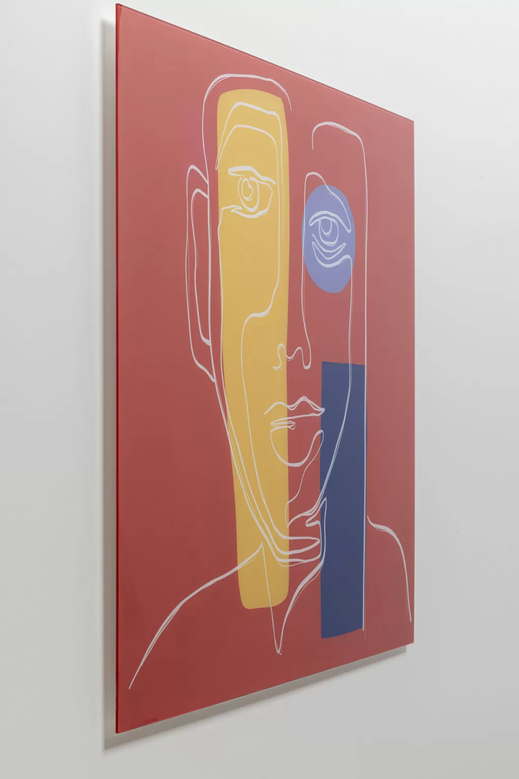 Taulut>KARE Design Art Face Lasitaulu, Punainen 100x100cm