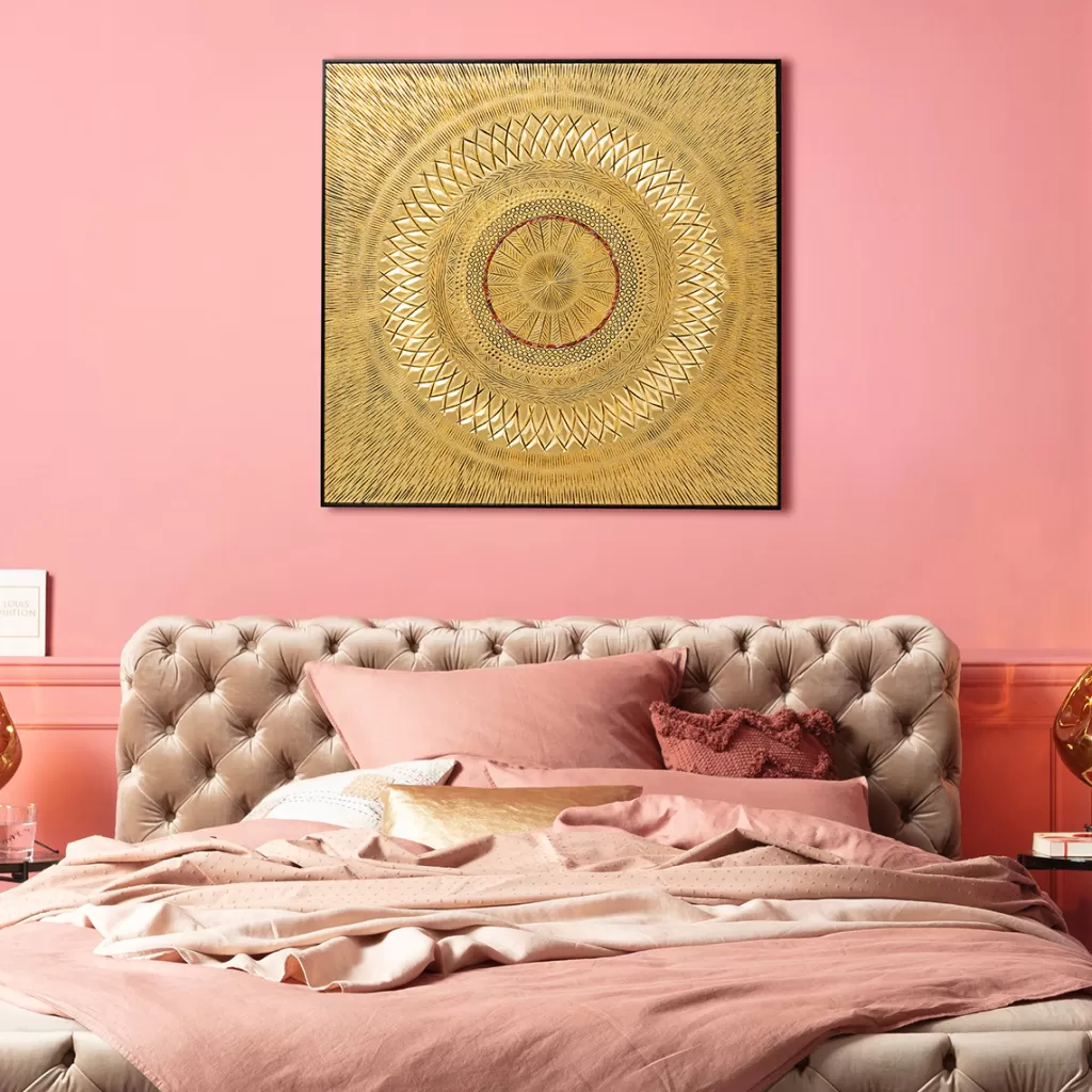 Taulut>KARE Design Art Geometric Circle Gold Taulu 120x120cm
