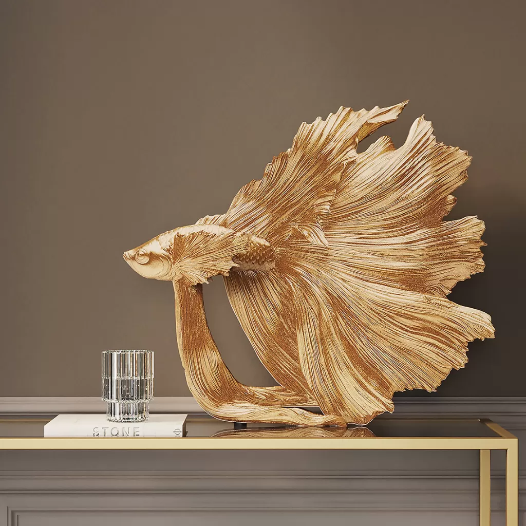 Koriste-Esineet>KARE Design Betta Fish Small Kala Koriste-esine, Kulta