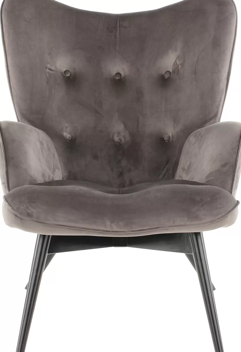 Olohuone | Nojatuolit>KARE Design Black Vicky Velvet Nojatuoli Harmaa