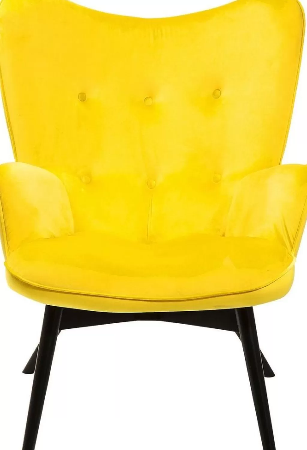 Olohuone | Nojatuolit>KARE Design Black Vicky Velvet Nojatuoli, Keltainen
