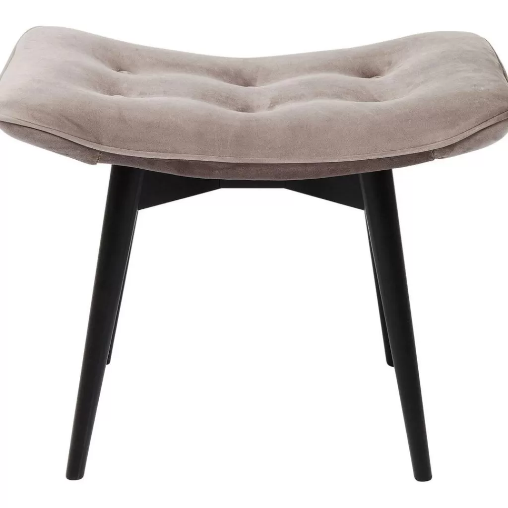 Rahit Ja Jakkarat>KARE Design Black Vicky Velvet Tuoli, Jakkara, Harmaa 46x59cm