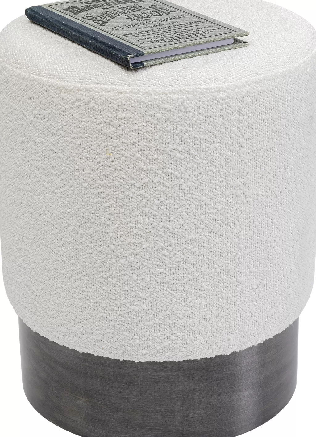 Rahit Ja Jakkarat>KARE Design Cherry Boucle Rahi, Jakkara - Kermanvärinen, Savunharmaa Ø35cm