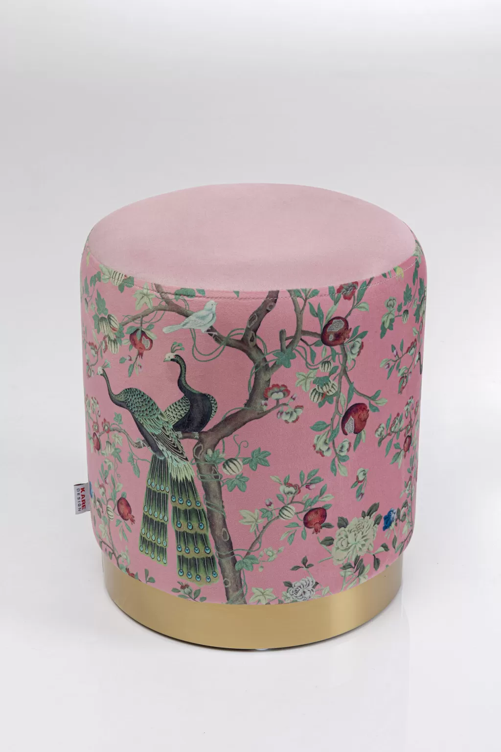 Rahit Ja Jakkarat>KARE Design Cherry Peacock Riikinkukko Jakkara, Palli, Messinki Ø32cm