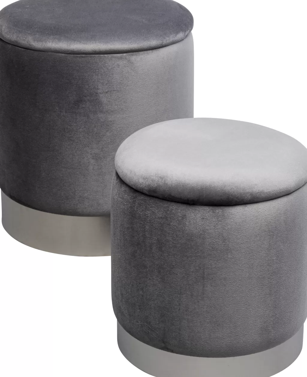 Rahit Ja Jakkarat>KARE Design Cherry Säilytys Jakkara, Harmaa, Hopea (2/Setti)