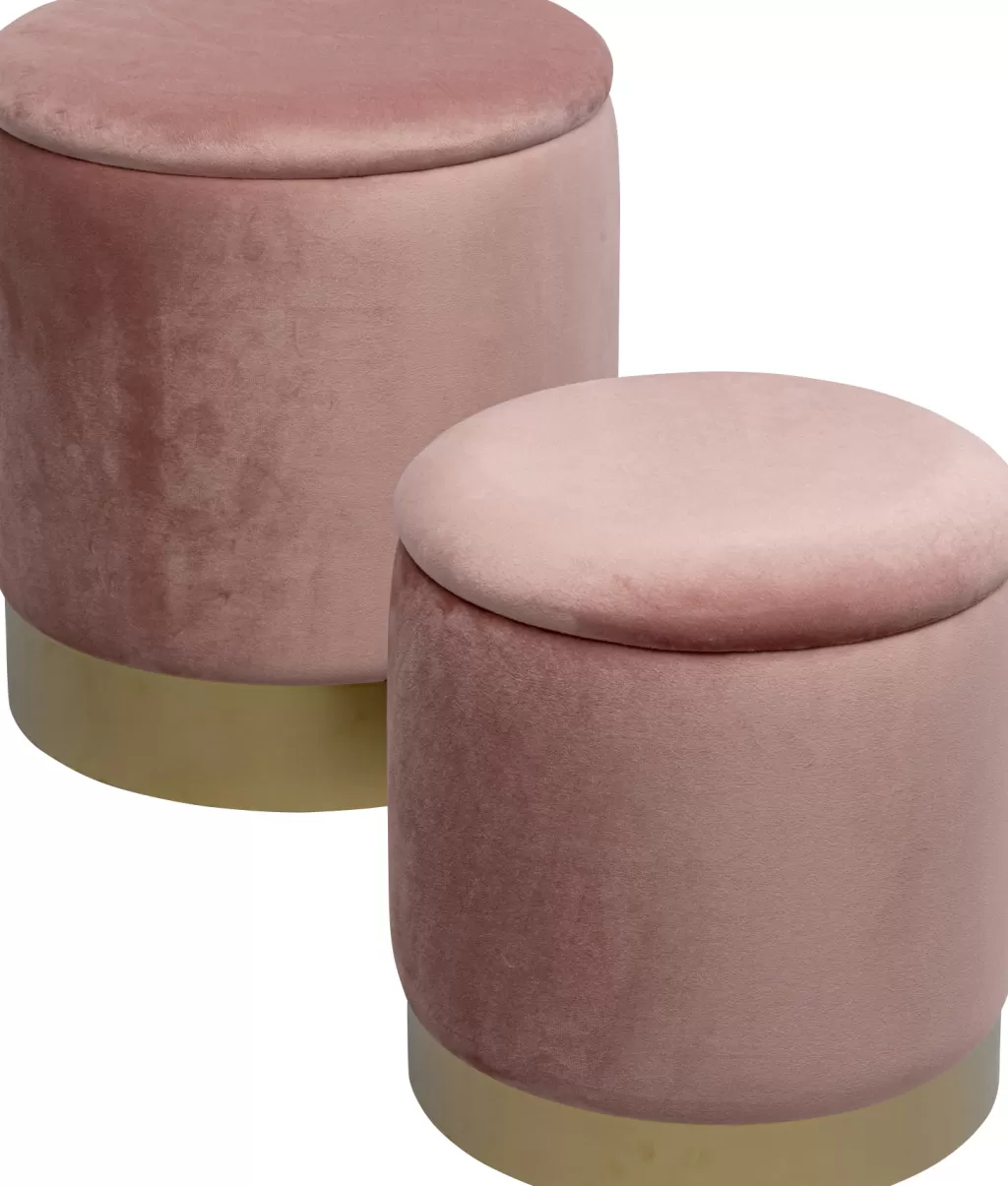 Rahit Ja Jakkarat>KARE Design Cherry Säilytys Jakkara, Roosa, Messinki (2/Setti)