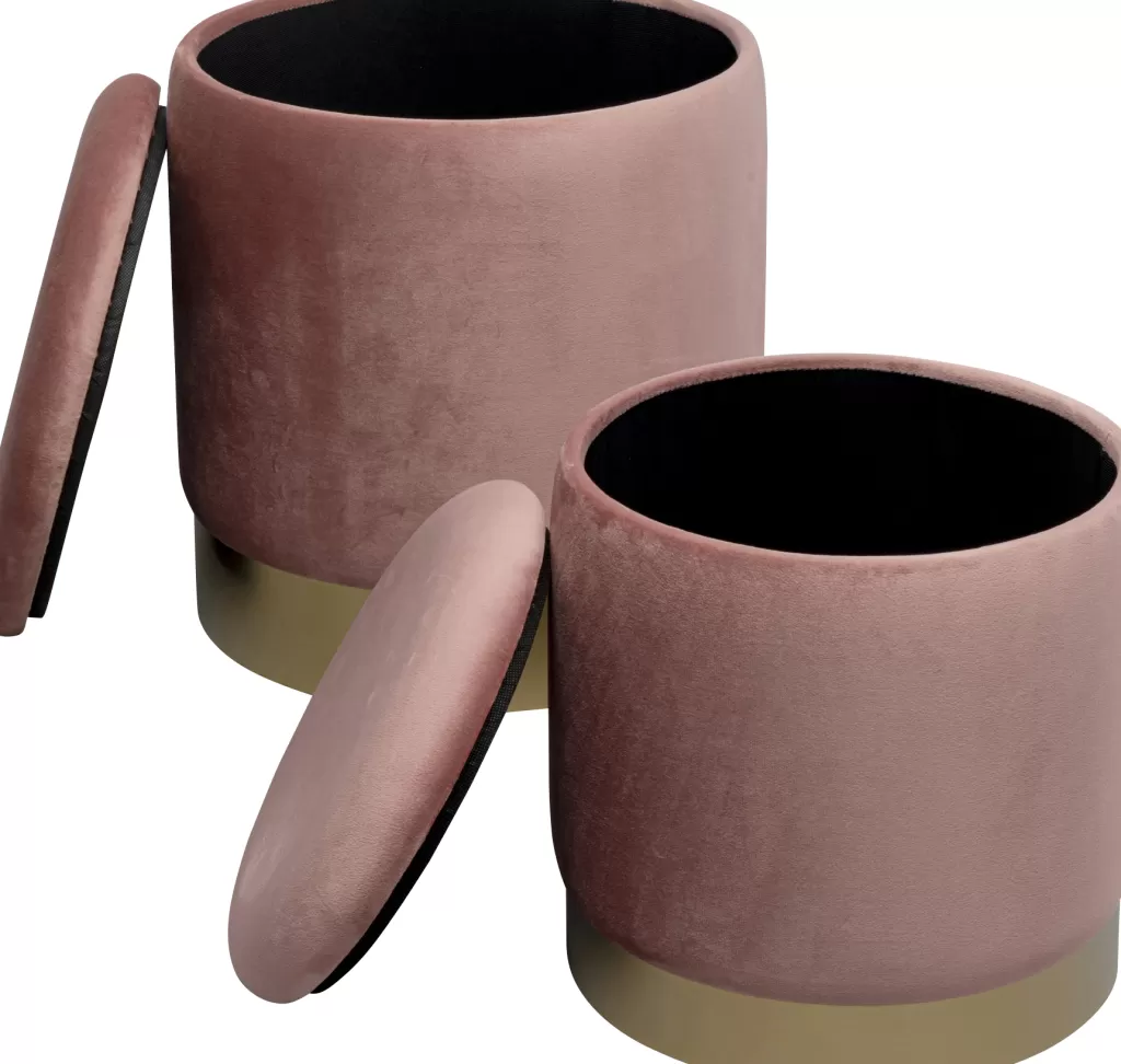 Rahit Ja Jakkarat>KARE Design Cherry Säilytys Jakkara, Roosa, Messinki (2/Setti)