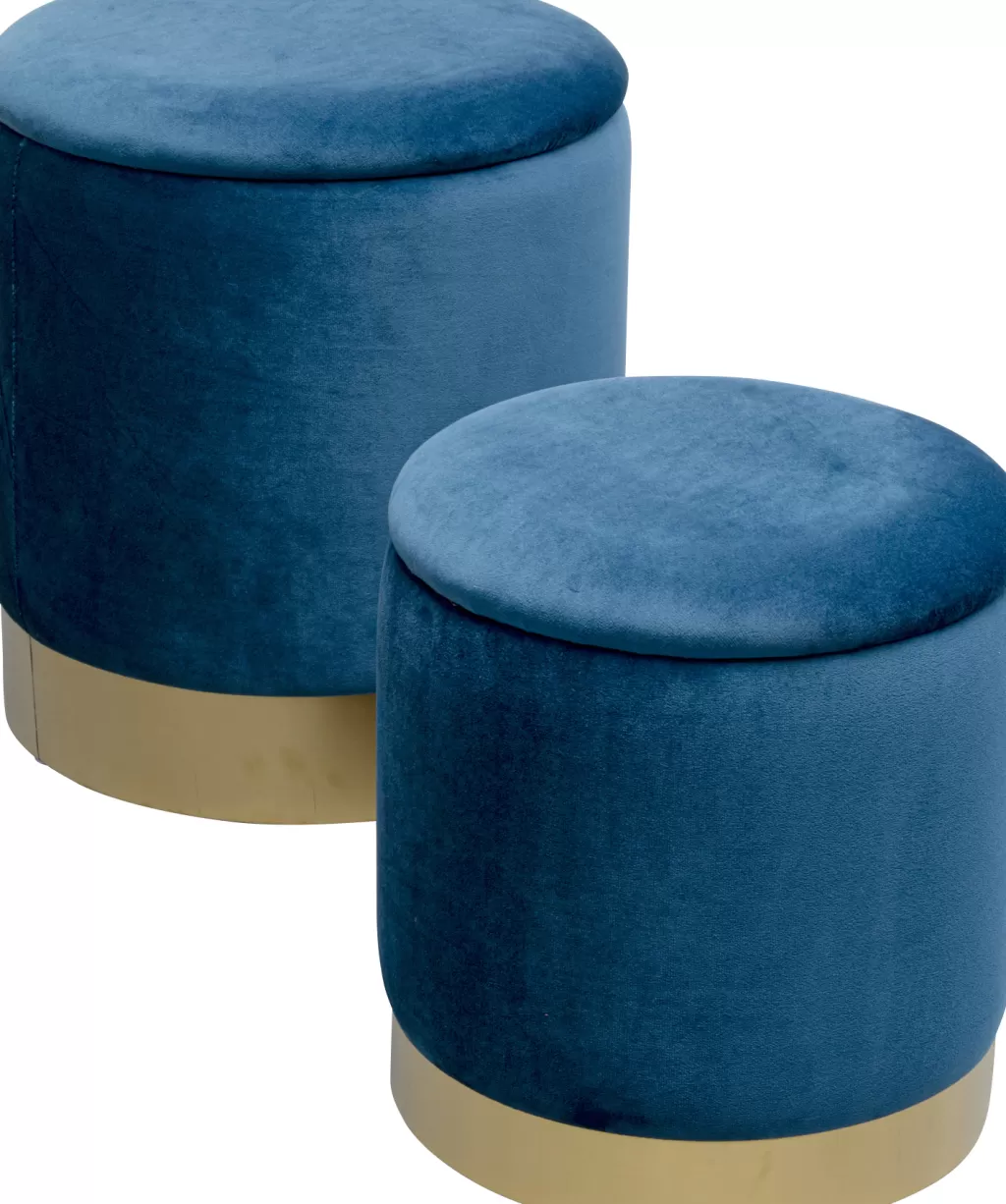 Rahit Ja Jakkarat>KARE Design Cherry Säilytys Jakkara, Sininen, Messinki (2/Setti)