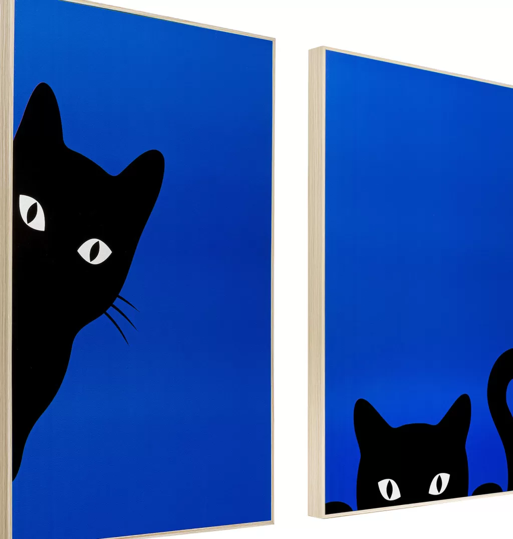 Taulut>KARE Design Ciao Gatto Kissat Kehystetty Taulu (2/Setti)