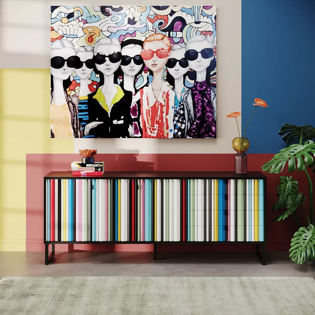 Senkit | Olohuone>KARE Design Concertina Senkki, Sivupöytä - Colore, Monivärinen 186x74cm