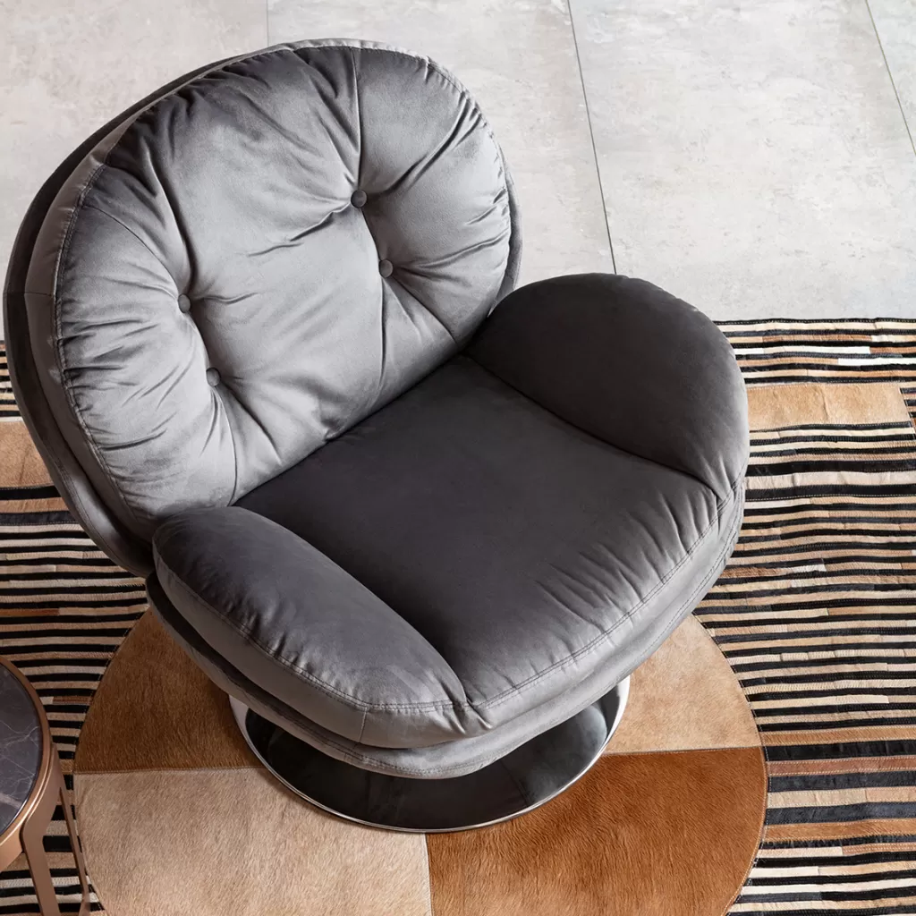 Nojatuolit>KARE Design Cosy Grey Pyörivä Nojatuoli, Harmaa