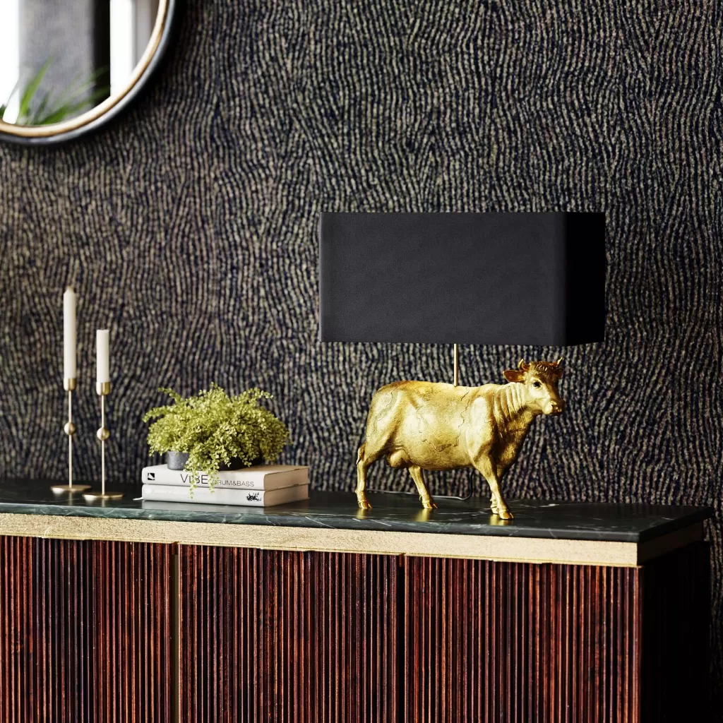 Pöytävalaisimet>KARE Design Cow Gold Lehmäpöytävalaisin, Kulta 52cm