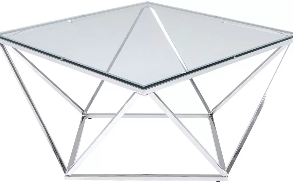 Sohvapöydät>KARE Design Cristallo Sohvapöytä Hopea 80x80cm