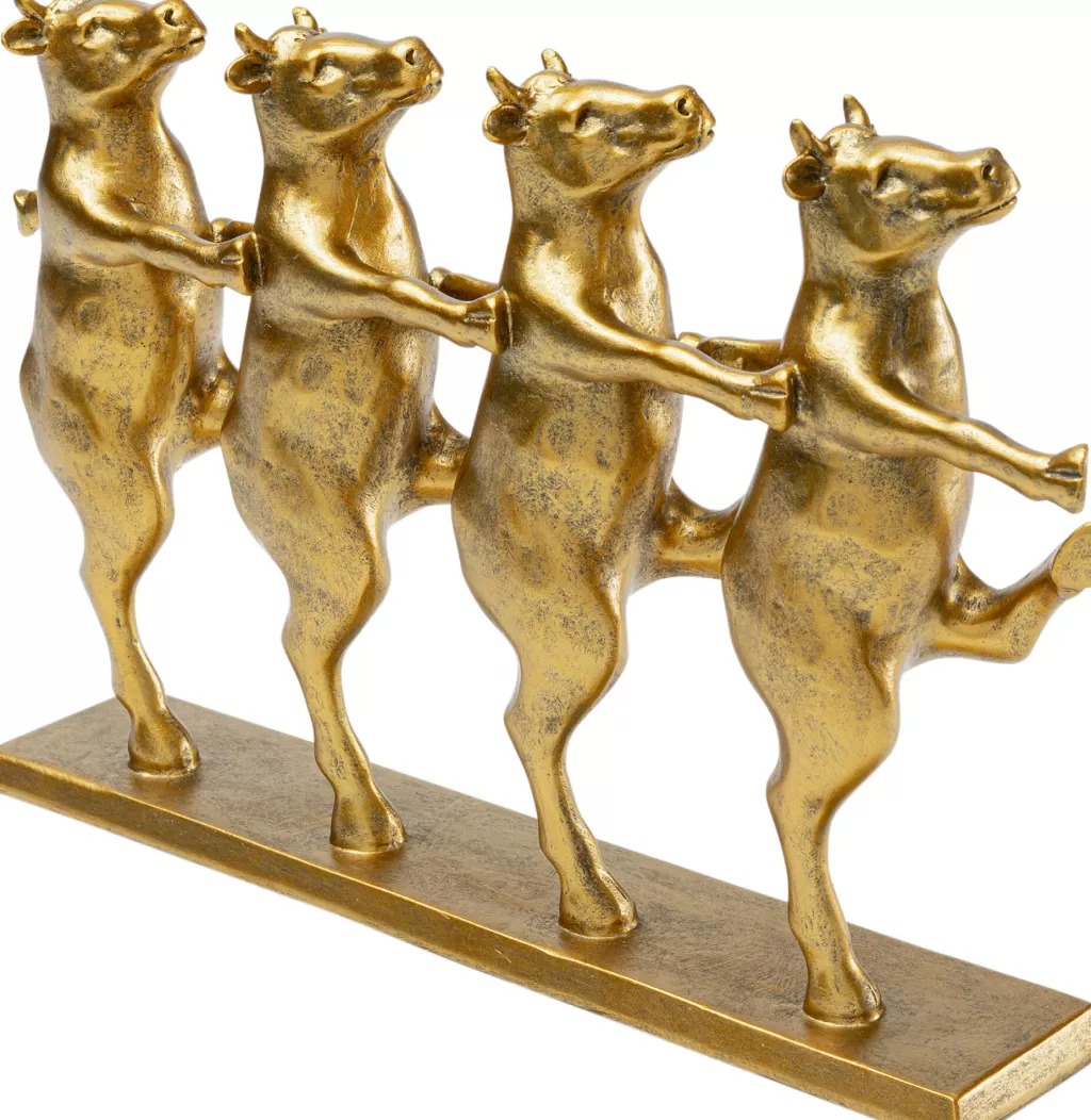 Koriste-Esineet>KARE Design Dancing Cows Tanssivat Lehmät Kulta 40cm