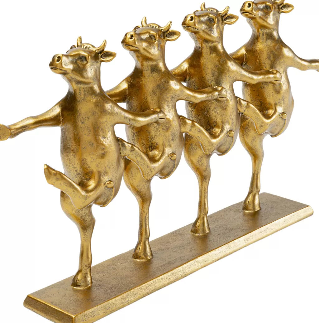 Koriste-Esineet>KARE Design Dancing Cows Tanssivat Lehmät Kulta 40cm