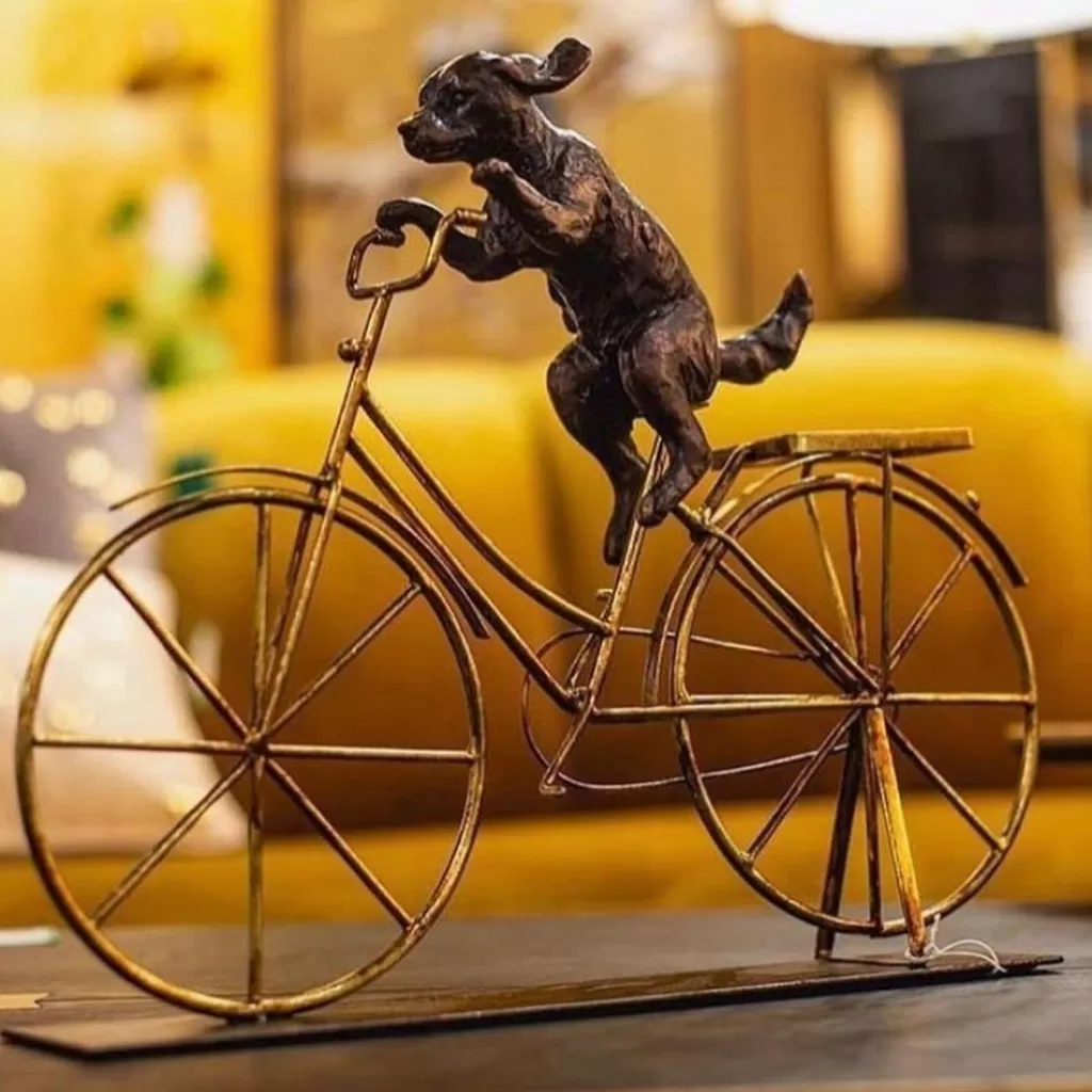 Koriste-Esineet>KARE Design Dog With Bicycle Pyöräilevä Koira Koriste-esine 44cm