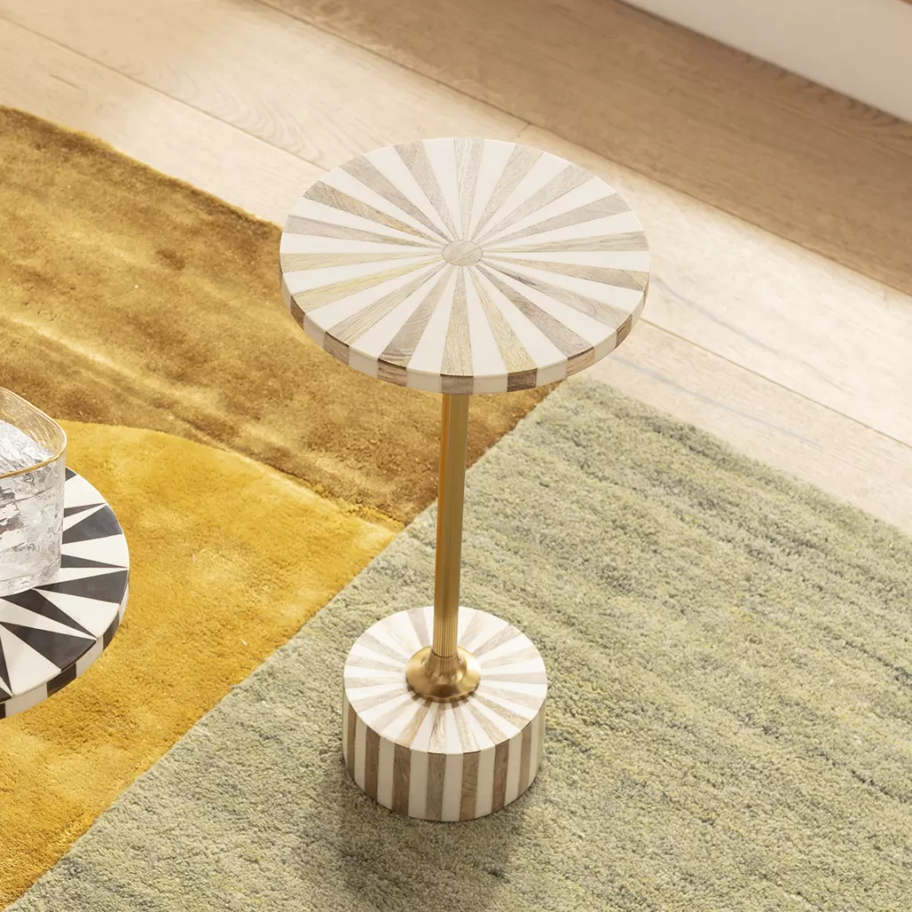 Sohvapöydät | Olohuone>KARE Design Domero Cirque Sivupöytä, Kulta-valkoinen Ø40cm