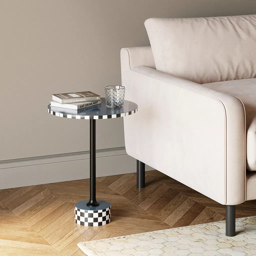 Sohvapöydät | Olohuone>KARE Design Domero Race Sivupöytä, Sininen Ø40cm