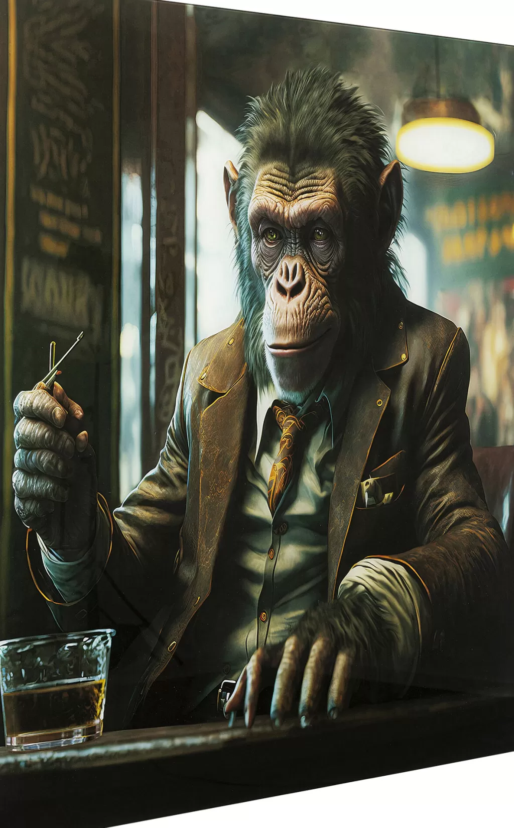 Taulut>KARE Design Drinking Monkey Apina Lasitaulu 100x100cm