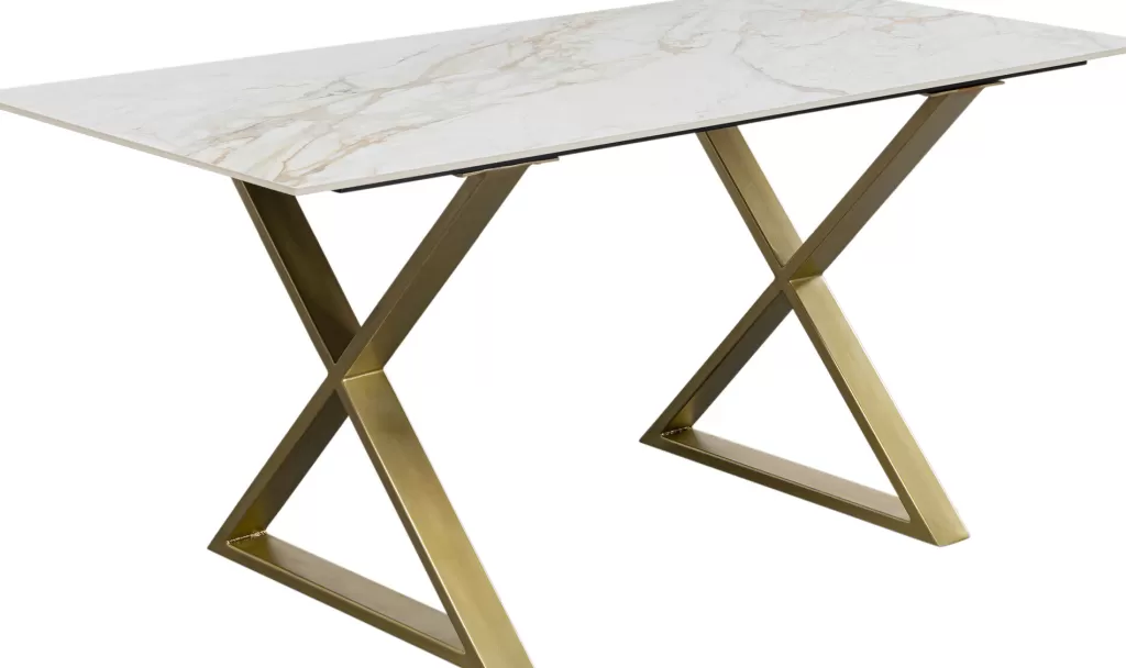 Pöydät>KARE Design Eternity Pöytä Ristikkojalalla, Messinki 160x80cm
