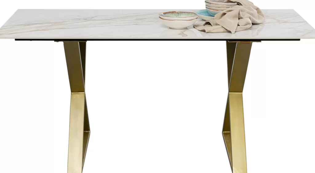 Pöydät>KARE Design Eternity Pöytä Ristikkojalalla, Messinki 160x80cm