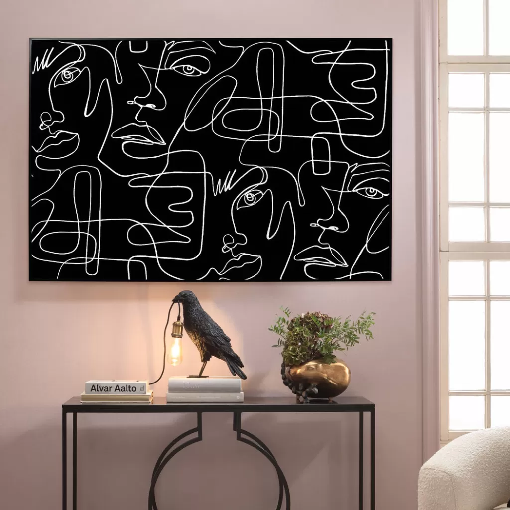 Taulut>KARE Design Faccia Arte Drawing Kasot Kehystetty Taulu Musta 150x100cm