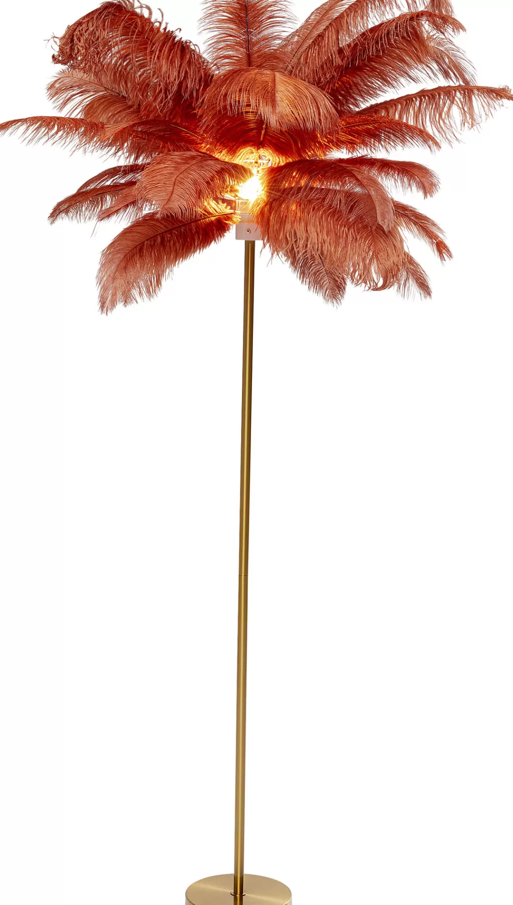 Lattiavalaisimet>KARE Design Feather Palm, Sulat Lattiavalaisin, Ruosteenpunainen, 165cm