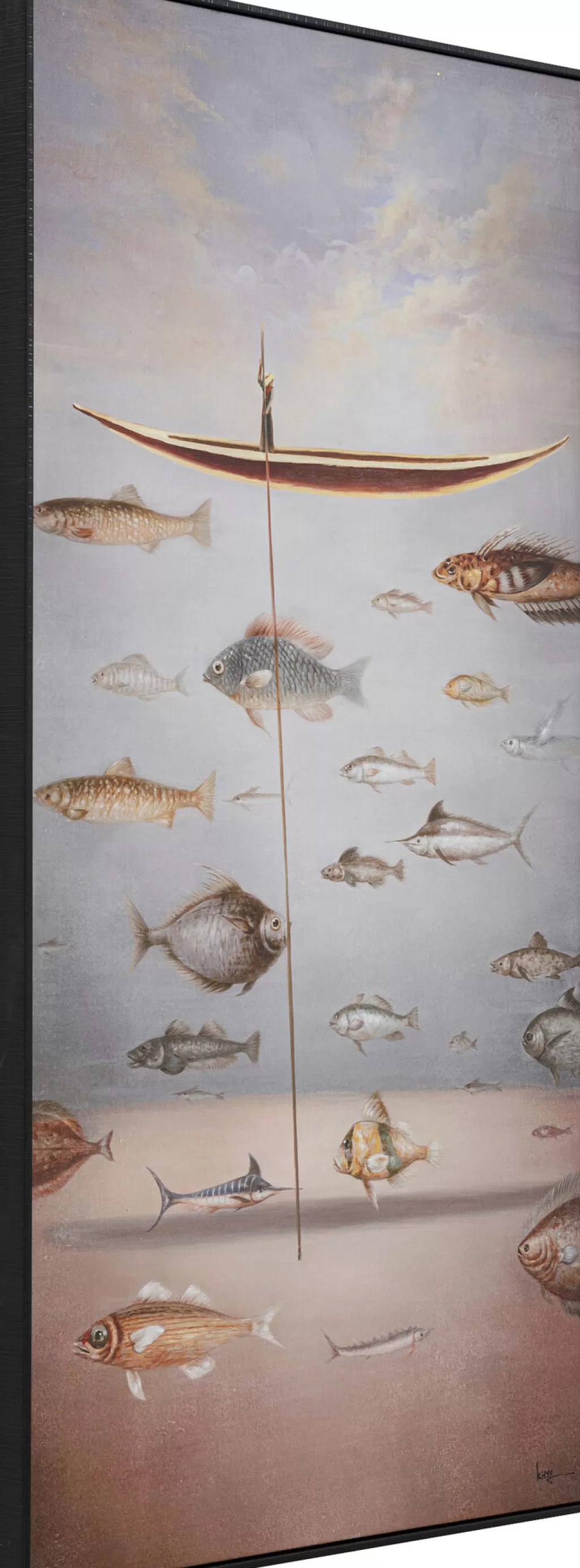 Taulut>KARE Design Fisherman Boat Kalastaja Kehystetty Taulu 60x120cm