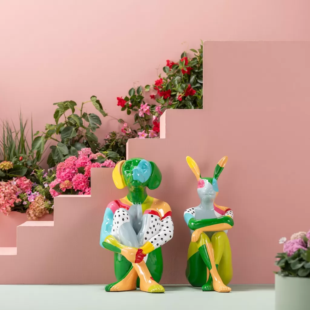 Jalalliset Koriste-Esineet>KARE Design Gangster Rabbit Jänis Koriste-esine Värikäs 80cm