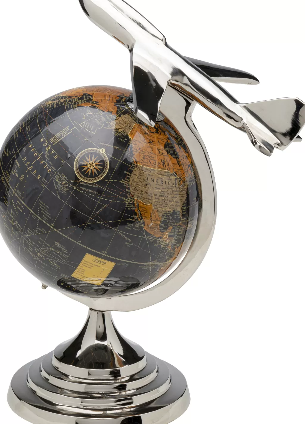Koriste-Esineet>KARE Design Globe Top Plane, Maapallo Ja Lentokone Koriste-esine,