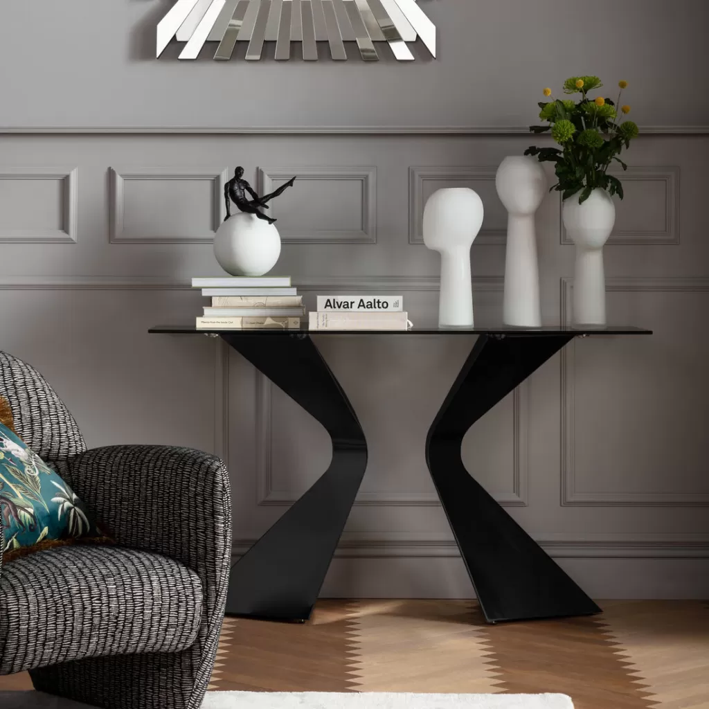Konsolipöydät Ja Sivupöydät>KARE Design Gloria Konsolipöytä - Musta, Keraaminen Taso 140x81cm