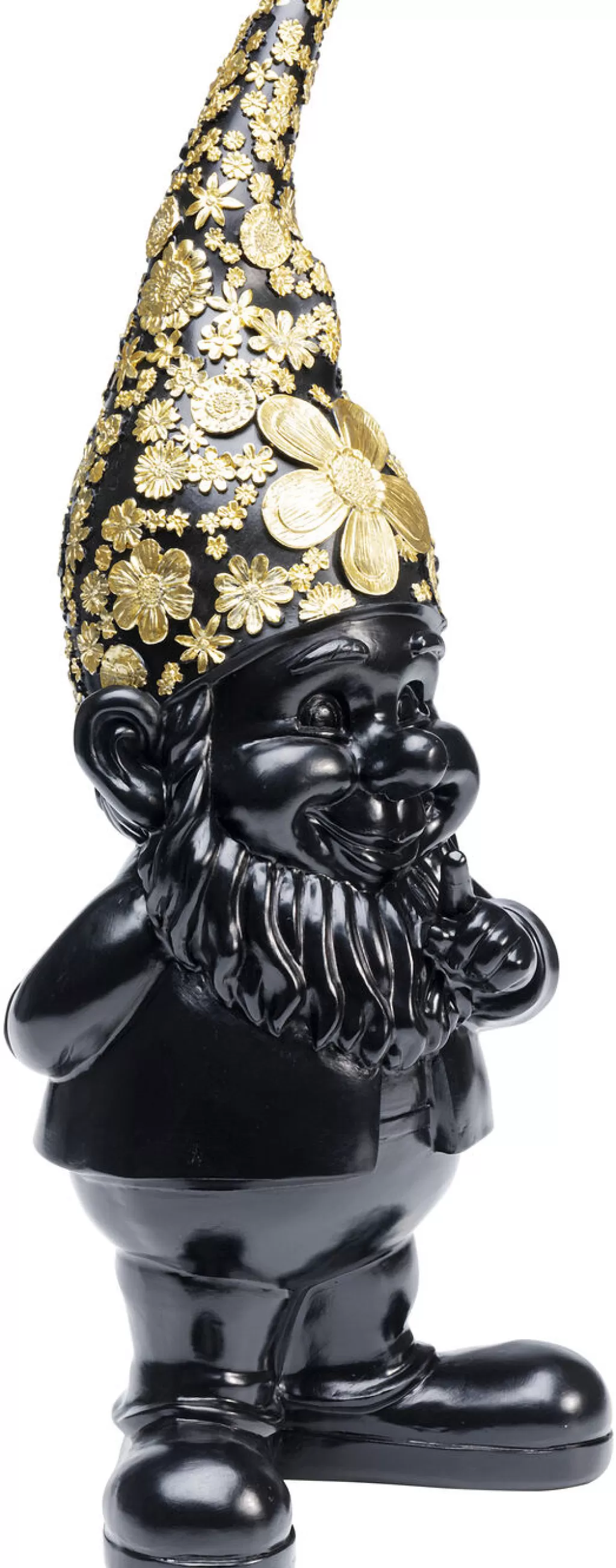 Koriste-Esineet>KARE Design Gnome Standing Tonttu Koriste-esine, Musta/kulta 46cm