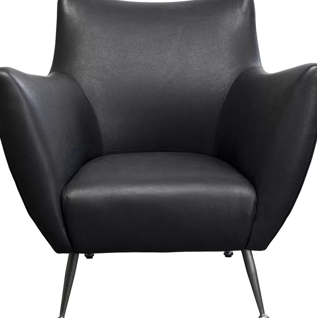 Olohuone | Nojatuolit>KARE Design Goldfinger Nojatuoli Nahkaa Musta