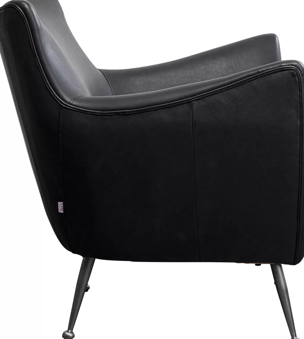 Olohuone | Nojatuolit>KARE Design Goldfinger Nojatuoli Nahkaa Musta