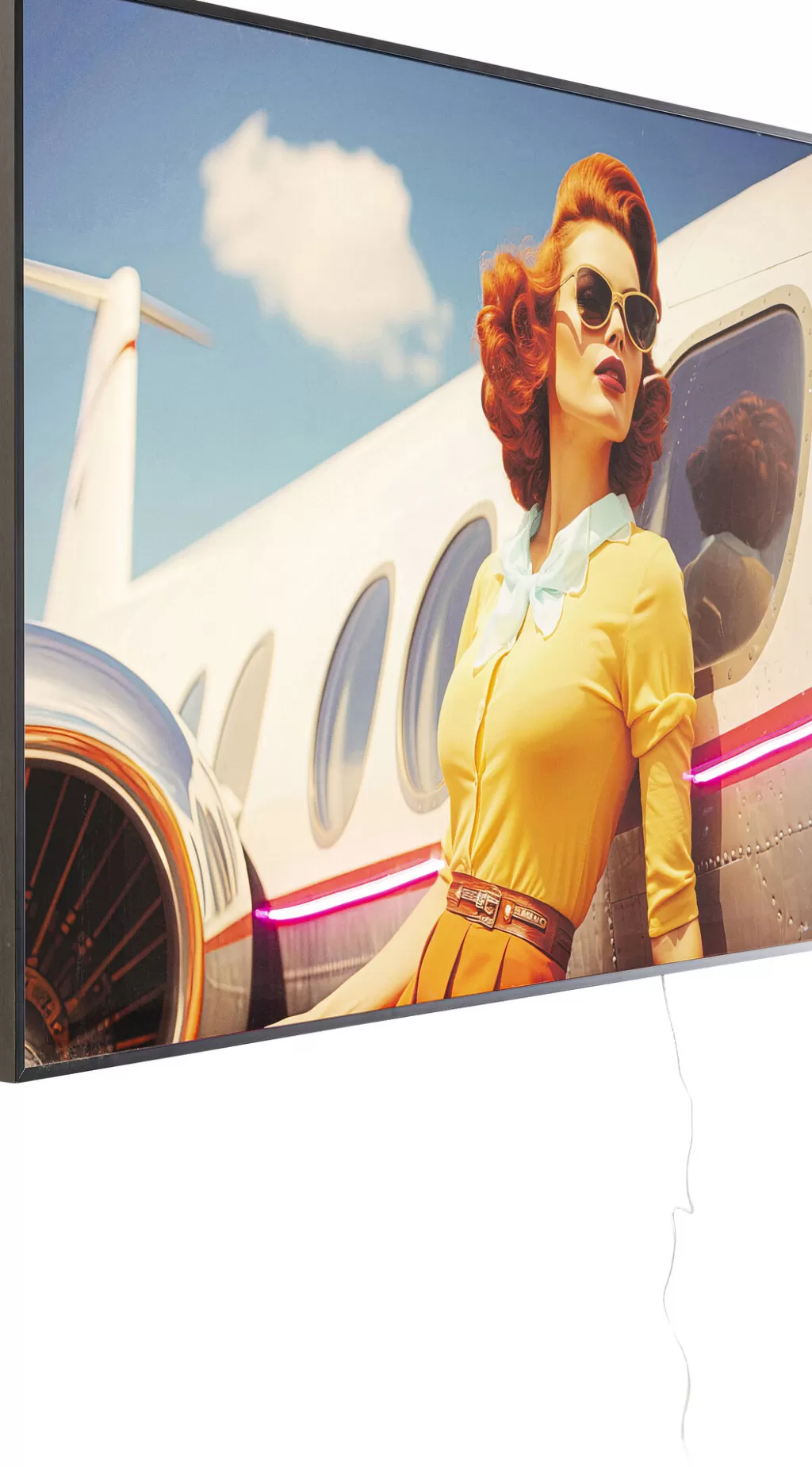 Taulut>KARE Design Jetset Lean Lady LED Kehystetty Taulu 120x80cm