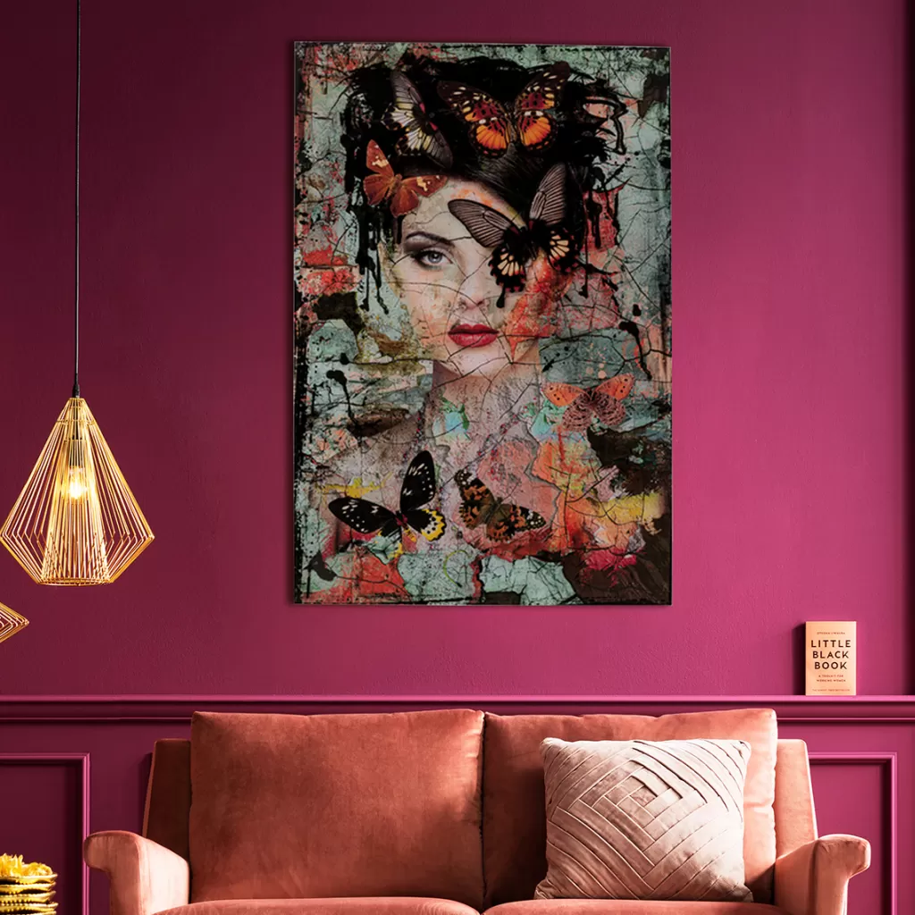 Taulut | Olohuone>KARE Design Lady Butterfly Lasitaulu 100x150cm