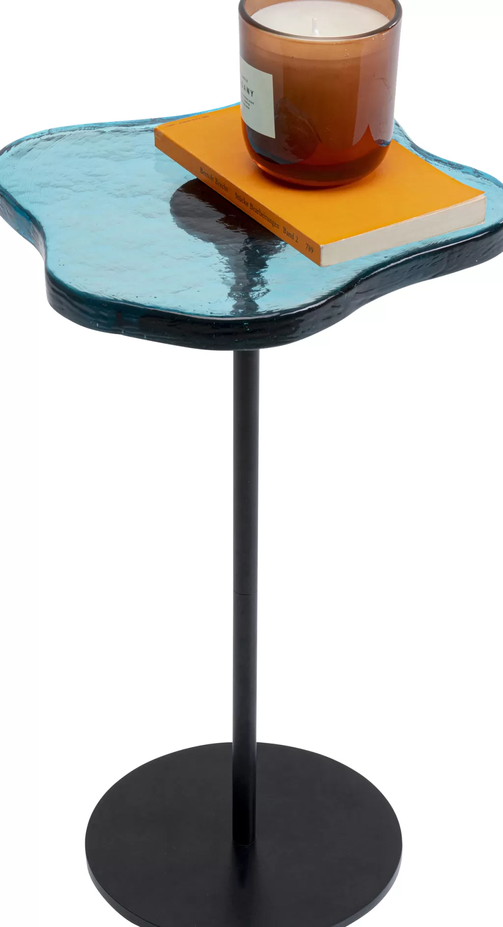 Sohvapöydät>KARE Design Lava Sivupöytä, Valettu Lasi, Metalli, Sininen Ø30cm