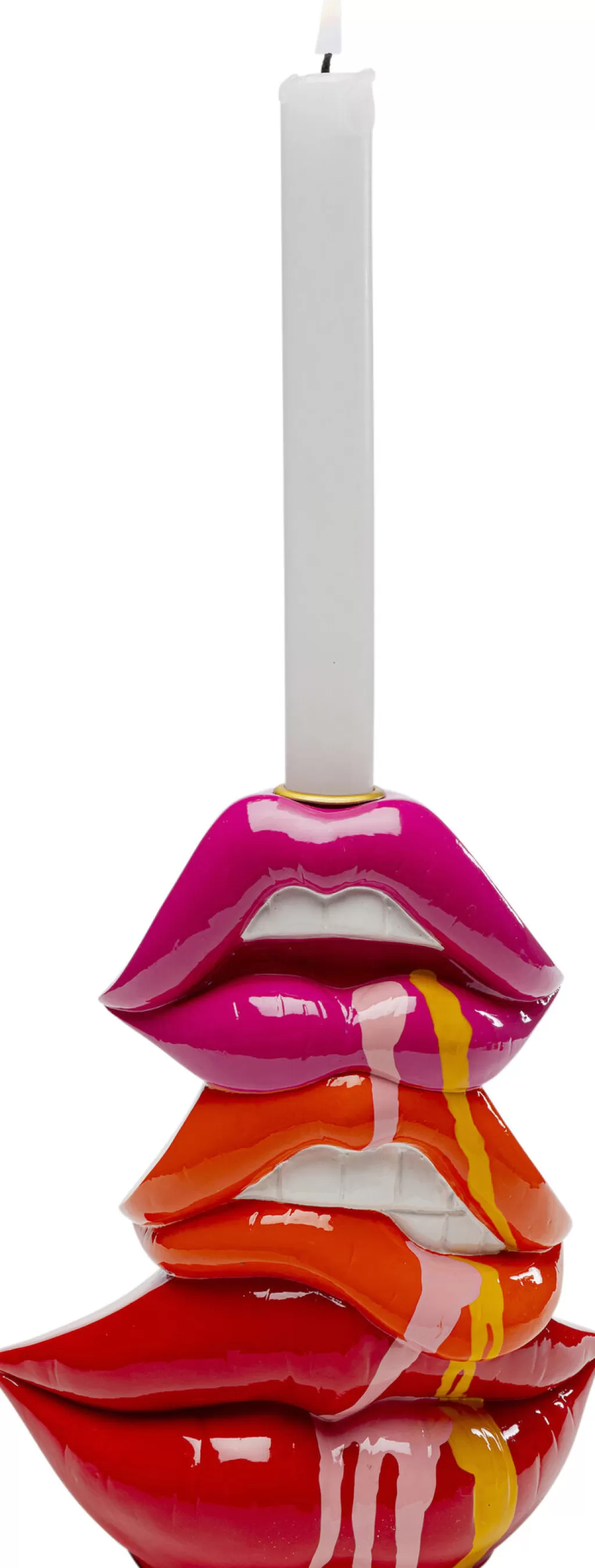 Lyhdyt | Kynttilänjalat>KARE Design Lips Huulet Kynttilänjalka 17cm
