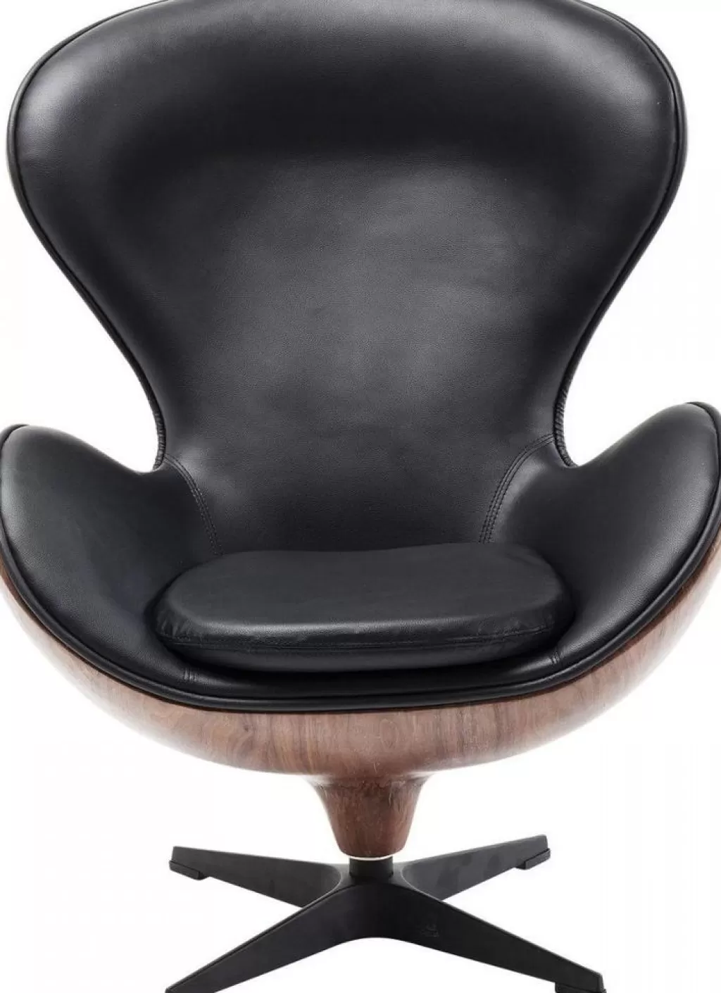 Nojatuolit>KARE Design Lounge Kääntyvä Nojatuoli, Musta/pähkinä