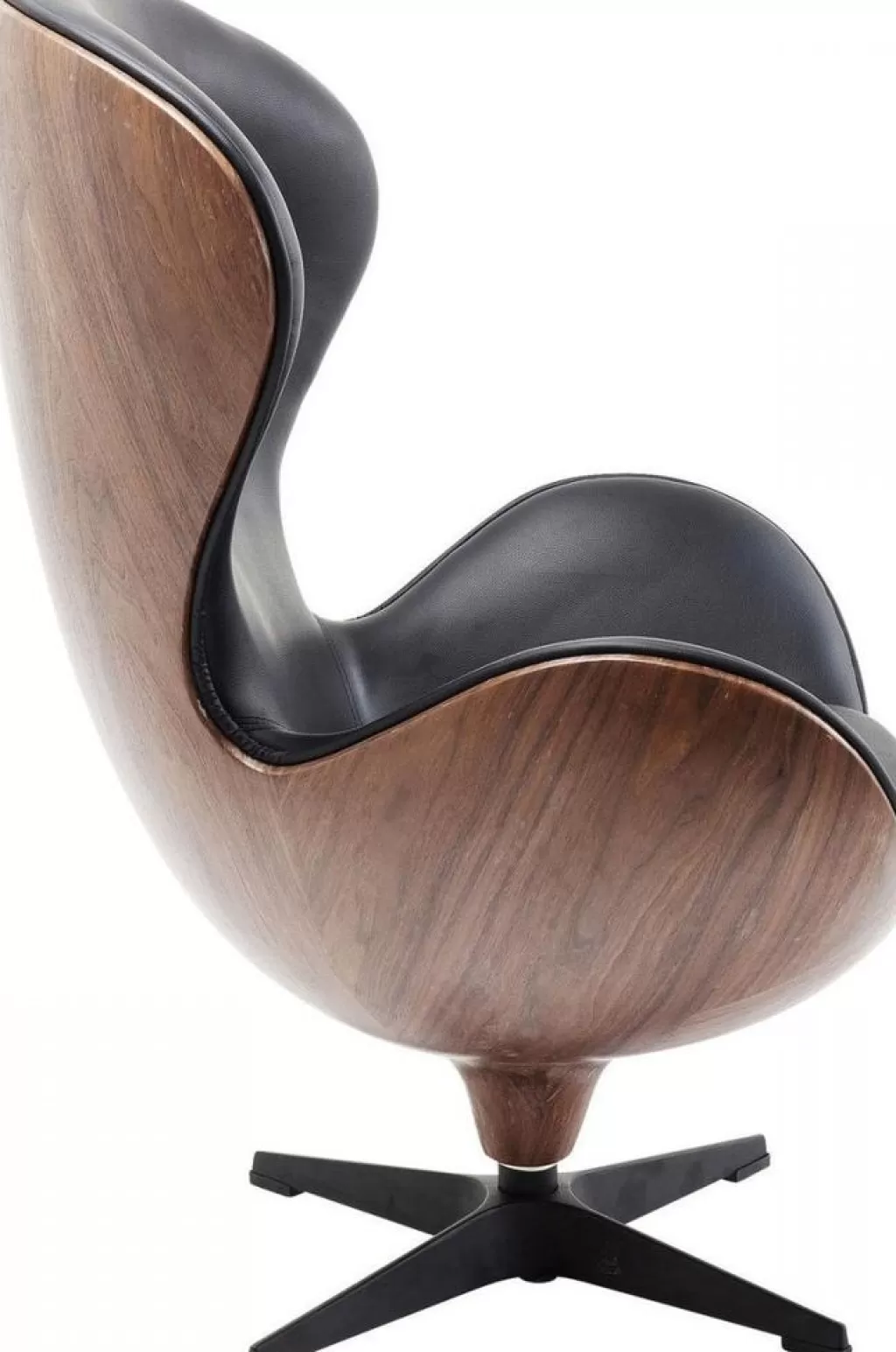 Nojatuolit>KARE Design Lounge Kääntyvä Nojatuoli, Musta/pähkinä