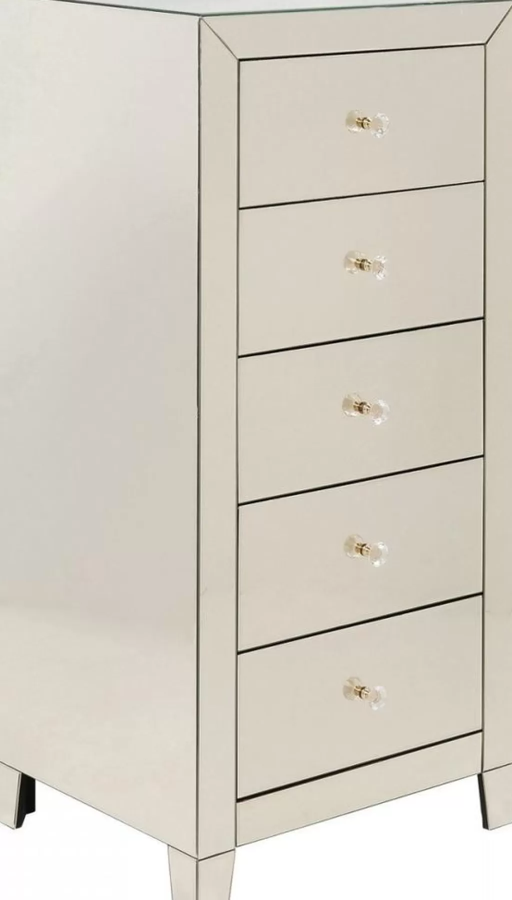 Senkit | Olohuone>KARE Design Luxury Pearl Korkea Lipasto, 5 Laatikkoa, Peililasia