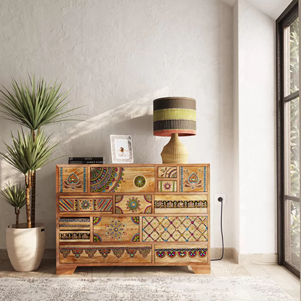 Senkit | Olohuone>KARE Design Menorca Lipasto Massiivi Mangopuu 115x80cm