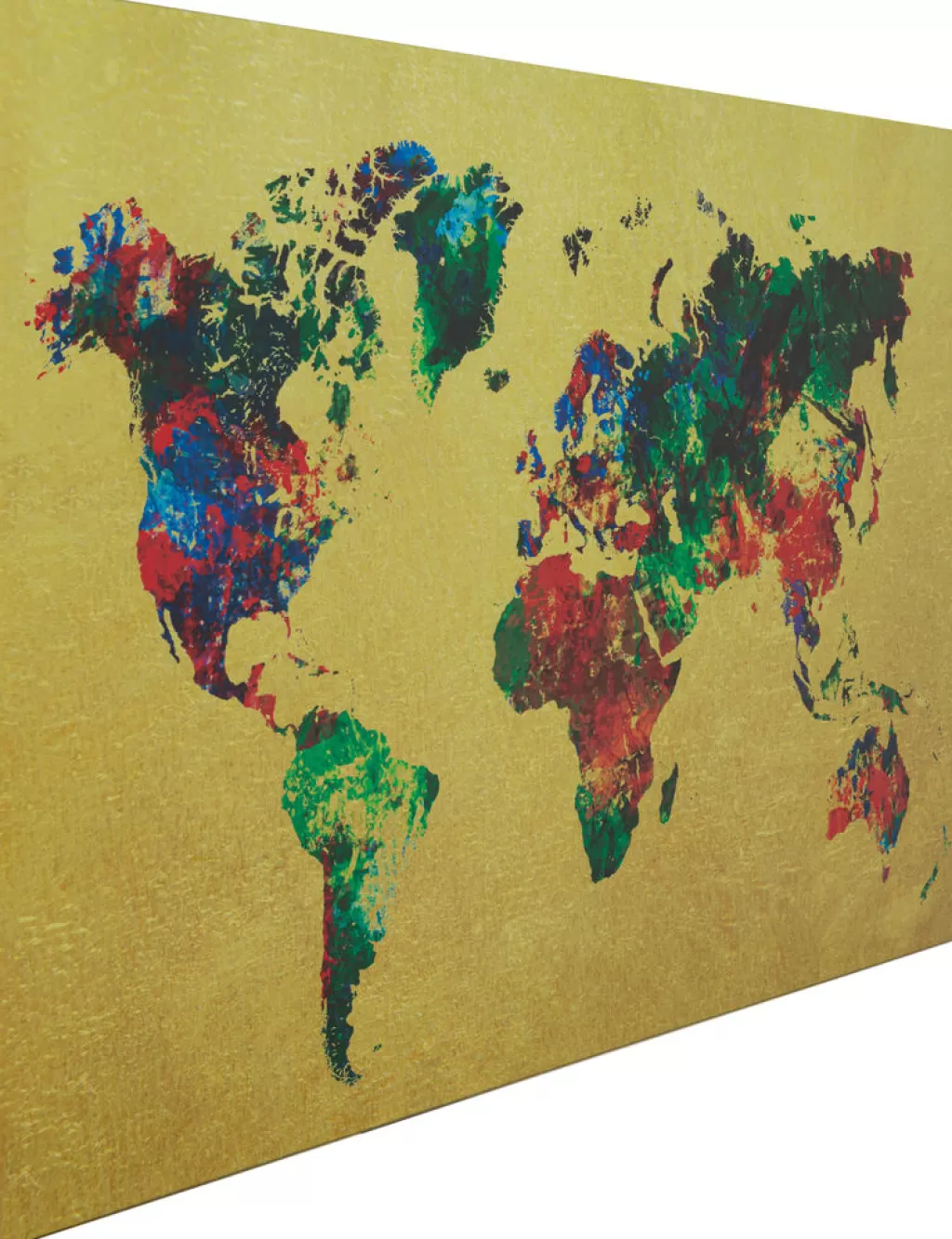 Taulut>KARE Design Metallic Colourful Map Lasitaulu 150x100cm