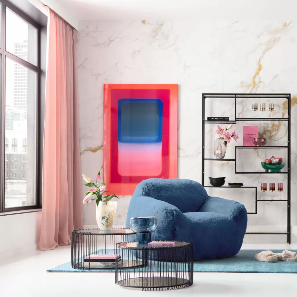 Olohuone | Nojatuolit>KARE Design Mika Blue Nojatuoli Sininen